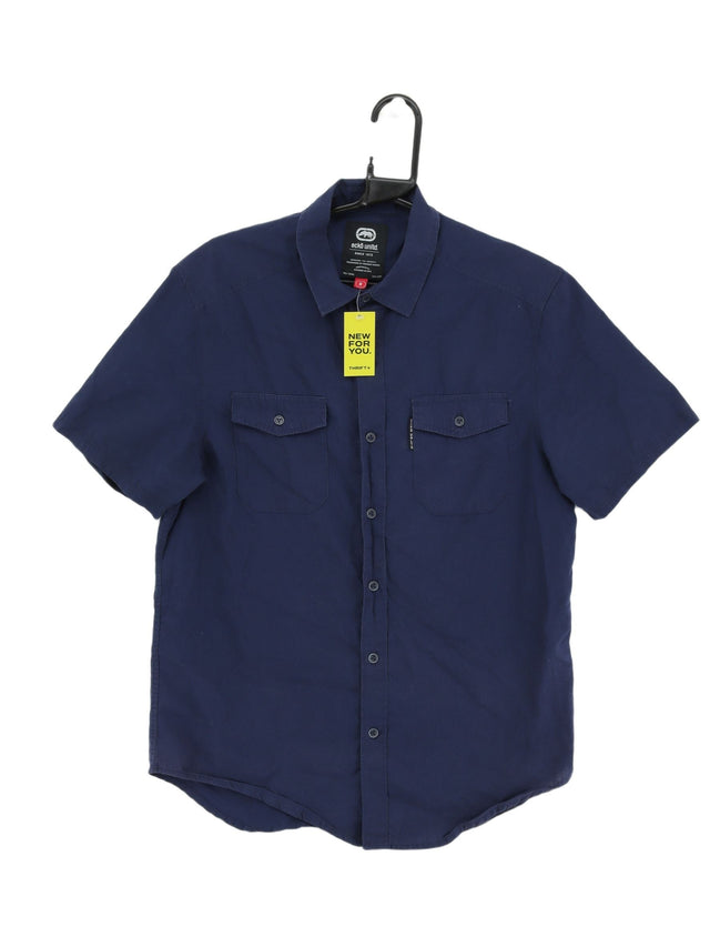 Vintage ECKO UNLTD. Men's Shirt M Blue Cotton with Polyester