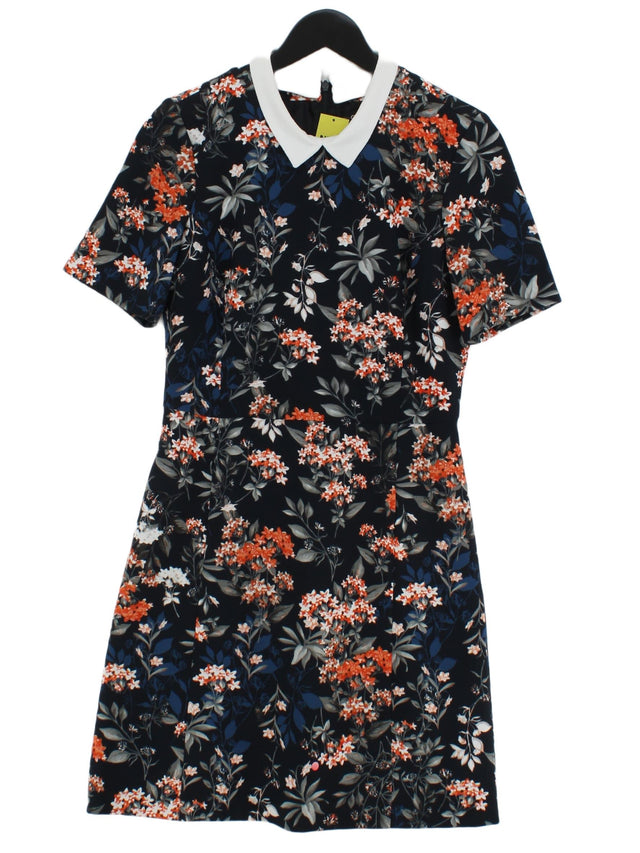 Oasis Women's Midi Dress UK 10 Blue 100% Polyester