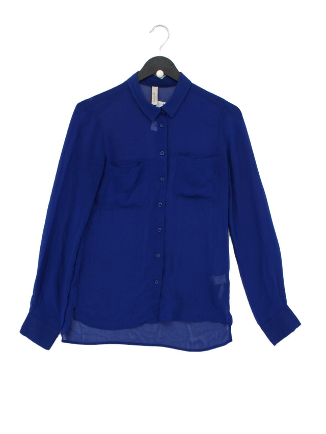 Bershka Women's Shirt XS Blue 100% Polyester