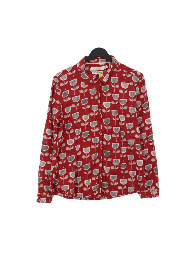 Seasalt Women's Shirt UK 12 Red 100% Cotton
