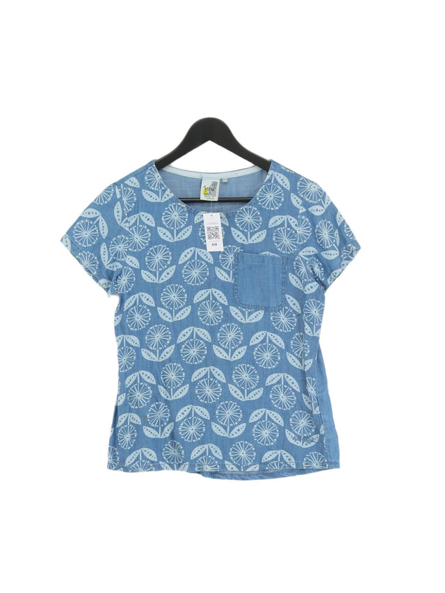 Weird Fish Women's Top UK 10 Blue 100% Lyocell Modal