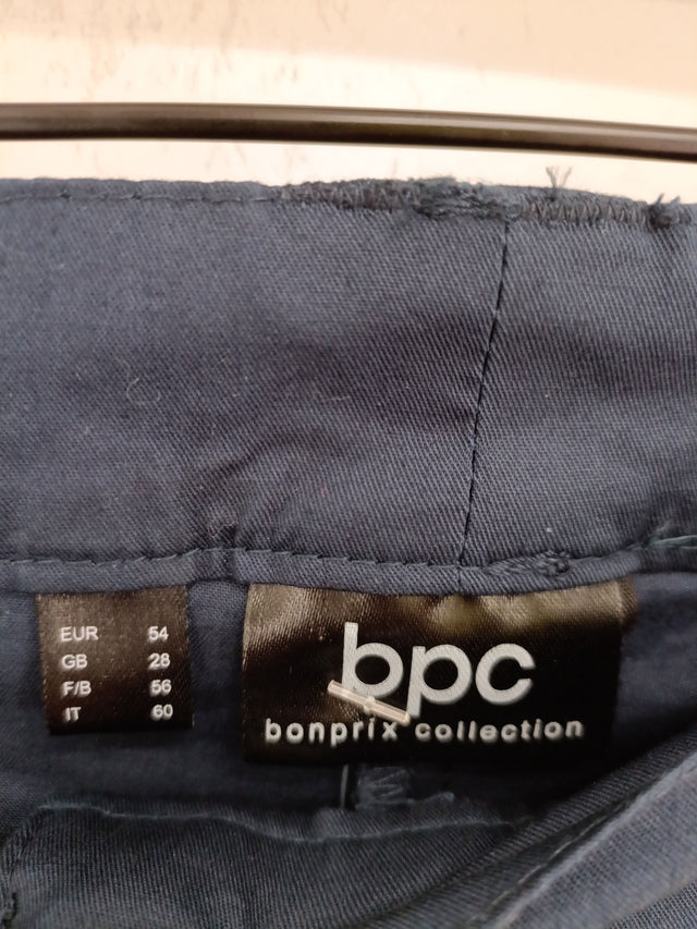 Bpc Bonprix Collection Women's Trousers W 28 in Blue Cotton with Elastane