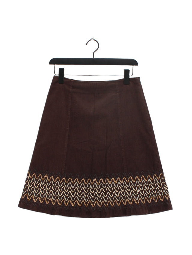 Boden Women's Midi Skirt UK 8 Brown 100% Cotton