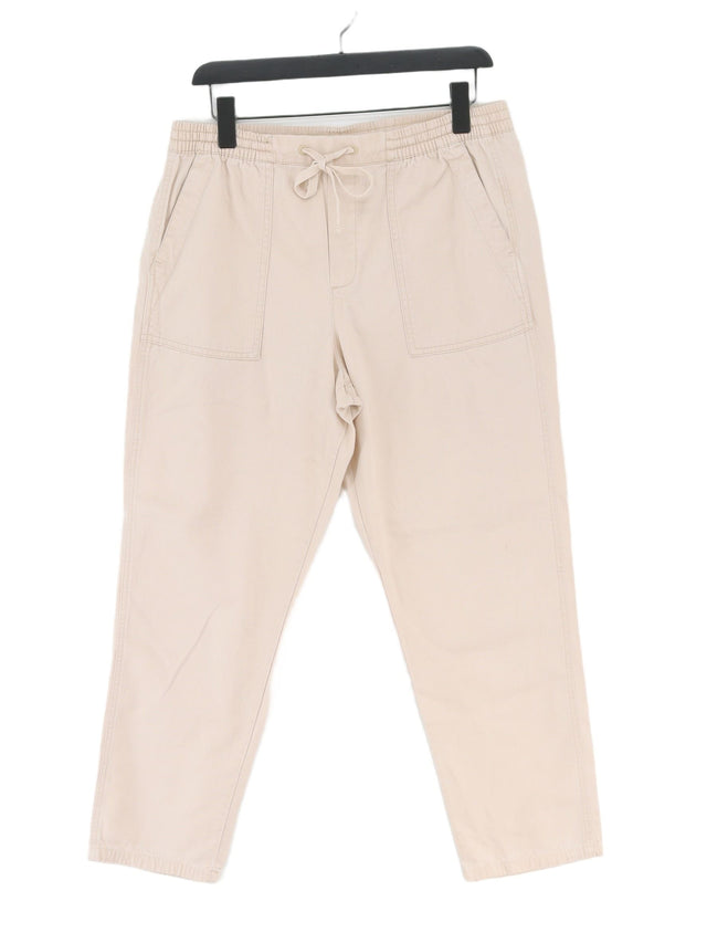 Gap Women's Suit Trousers M Cream Cotton with Lyocell Modal