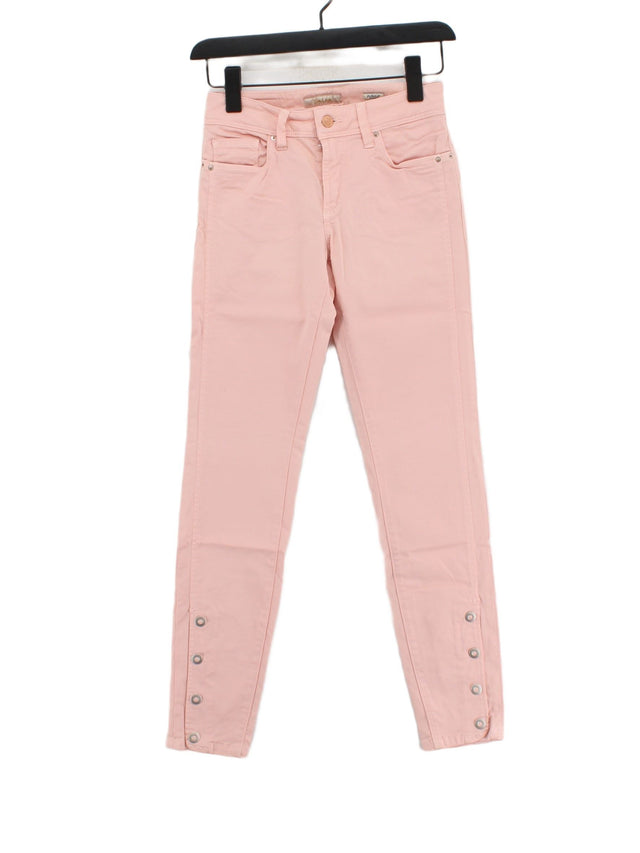 Salsa Women's Trousers W 26 in Pink Cotton with Elastane