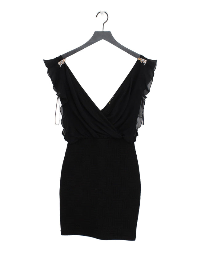 River Island Women's Mini Dress UK 8 Black 100% Polyester