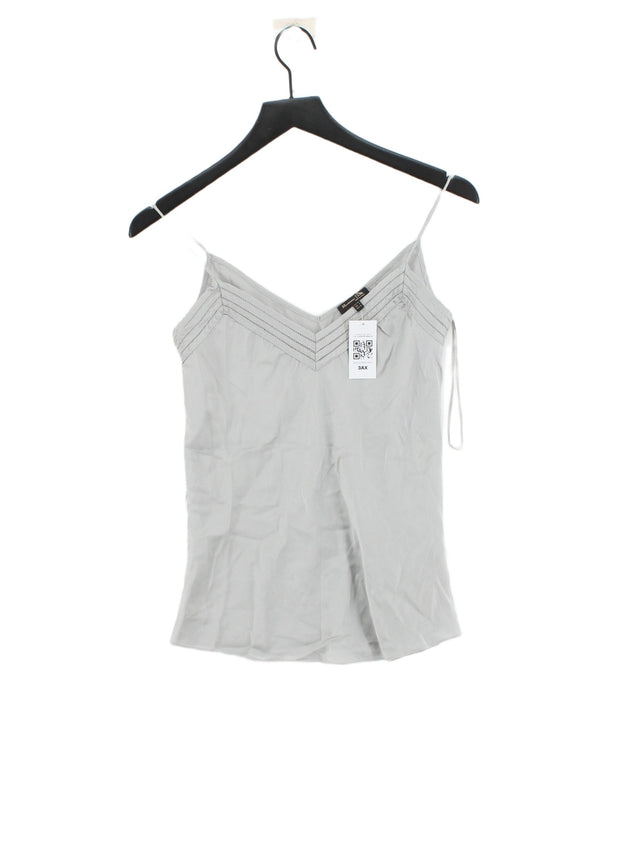 Massimo Dutti Women's T-Shirt UK 8 Silver 100% Silk