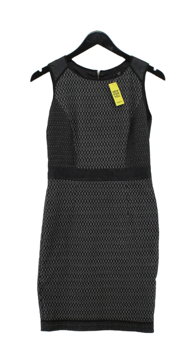 Next Women's Midi Dress UK 6 Black Polyester with Elastane, Viscose