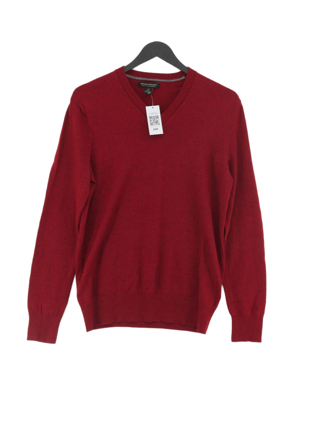 Banana Republic Men's Jumper M Red 100% Wool