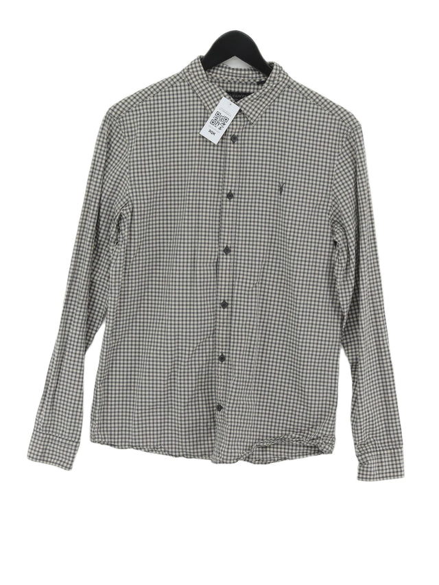 AllSaints Men's Shirt S Grey 100% Cotton