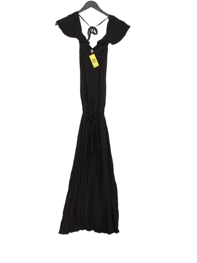 Oliver Bonas Women's Maxi Dress UK 14 Black 100% Viscose