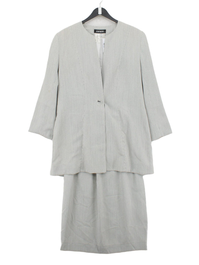 Jean Muir Women's Two Piece Suit UK 16 Cream Wool with Polyamide, Viscose