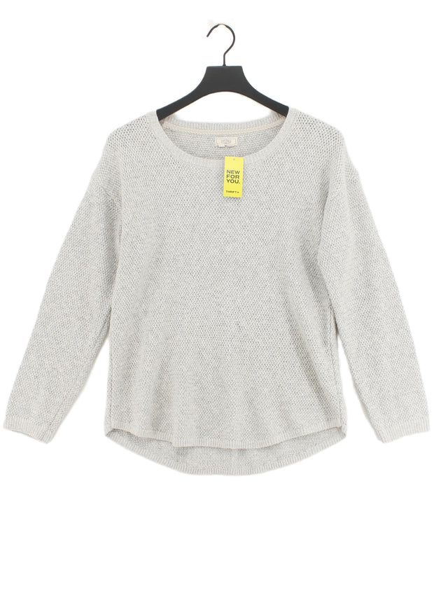 FatFace Women's Jumper UK 12 Grey Cotton with Acrylic, Polyester