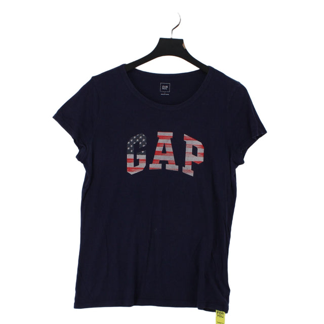 Gap Women's T-Shirt L Blue 100% Cotton