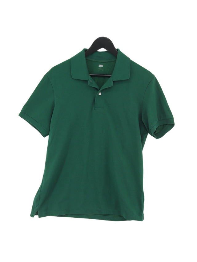 Uniqlo Women's Polo M Green Cotton with Polyester