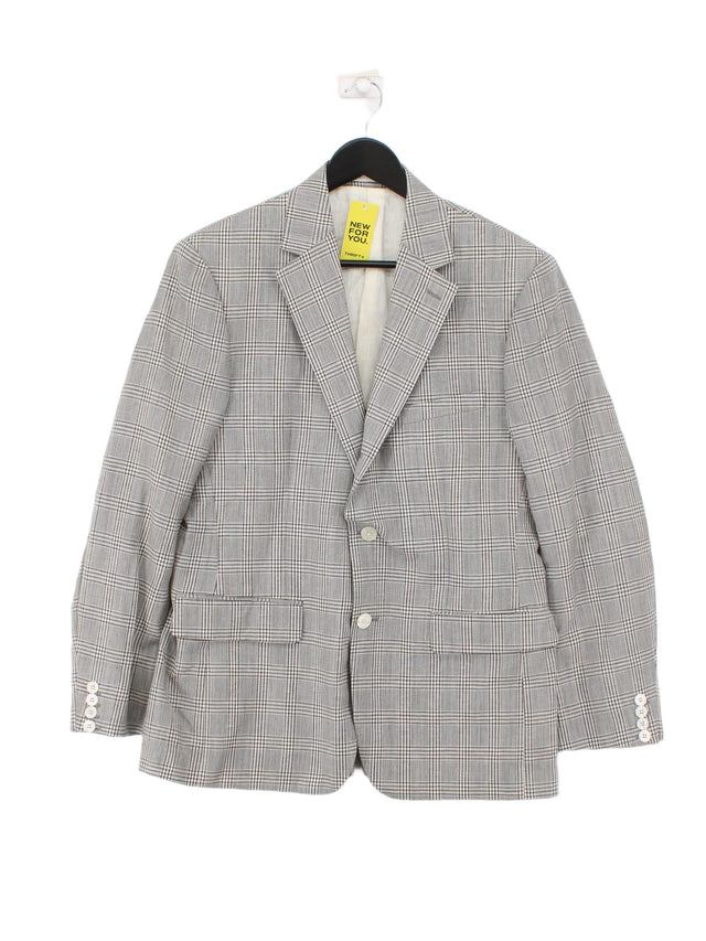 Reiss Men's Blazer Chest: 40 in Grey Linen with Wool