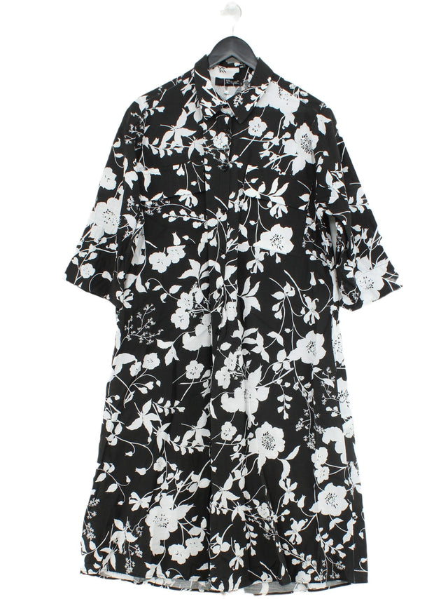 Gdg Actuel Women's Midi Dress S Black Cotton with Elastane, Polyester