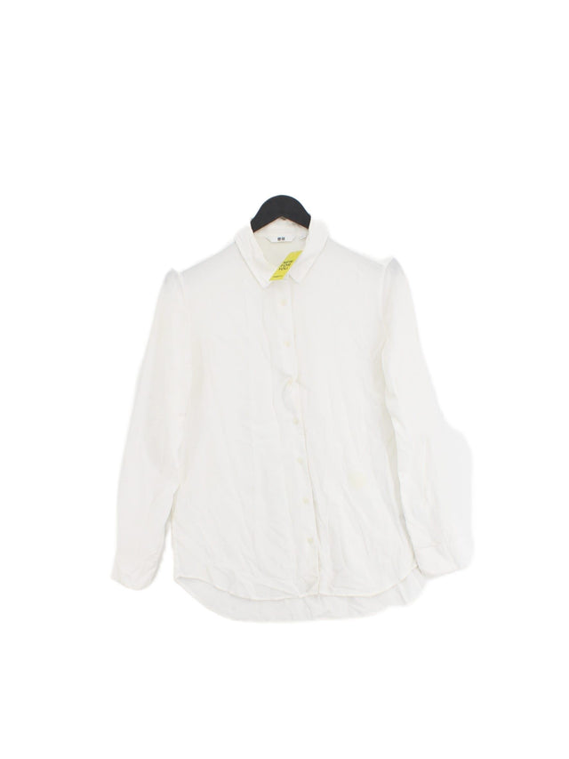 Uniqlo Women's Shirt S White Viscose with Polyester