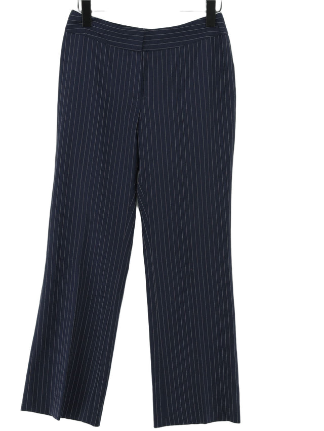 L.K. Bennett Women's Suit Trousers UK 10 Blue Wool with Cotton, Elastane, Other