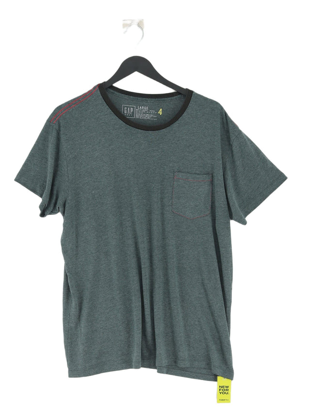 Gap Men's T-Shirt L Grey Polyester with Cotton