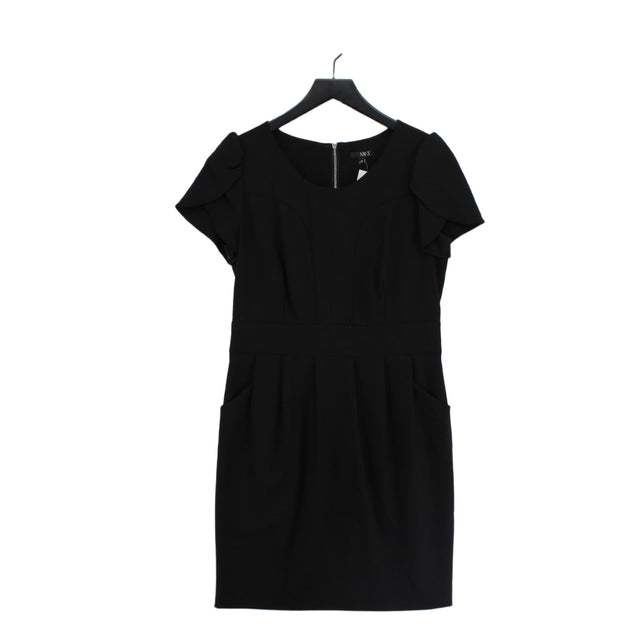 NW3 Women's Midi Dress UK 12 Black Wool with Polyester