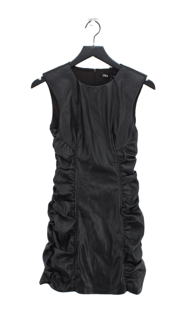 Zara Women's Midi Dress S Black 100% Polyester