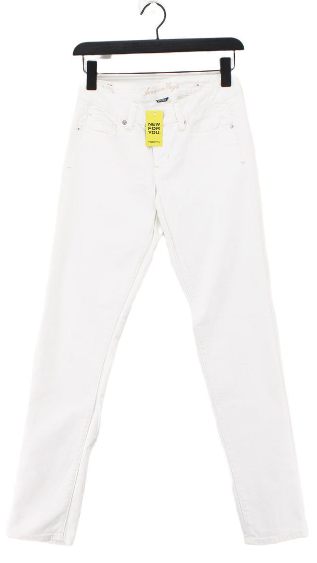 American Eagle Outfitters Women's Jeans UK 8 White Cotton with Spandex
