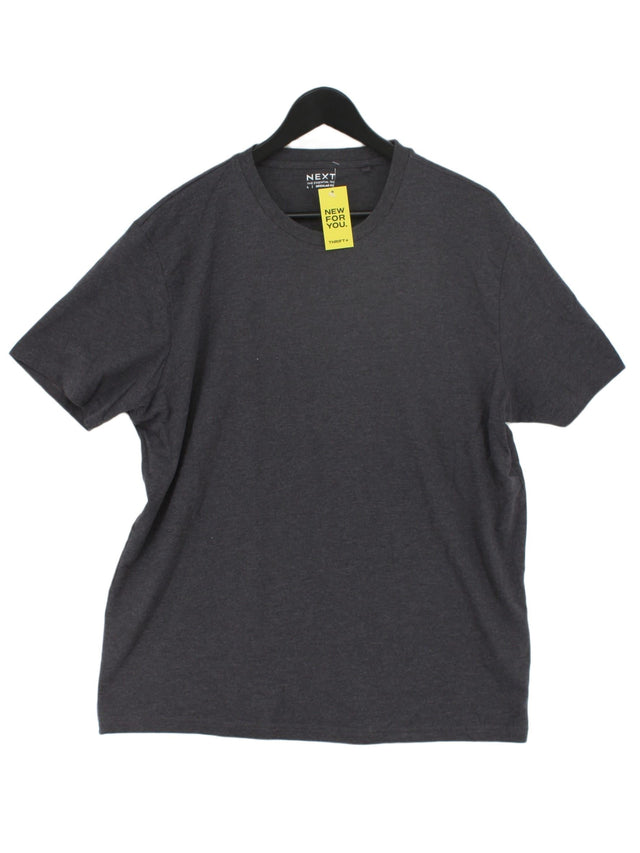 Next Men's T-Shirt L Grey Cotton with Polyester