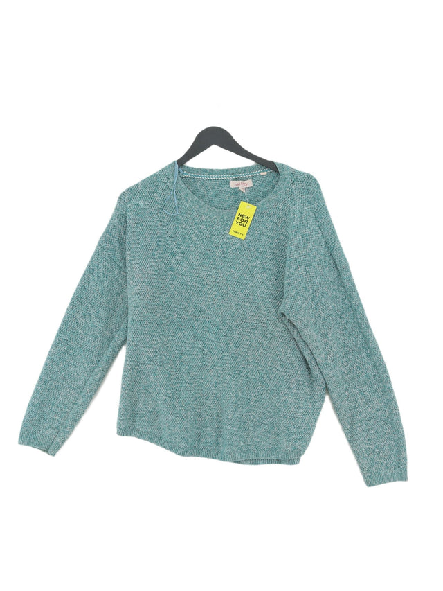 FatFace Women's Jumper UK 16 Green Cotton with Acrylic, Polyester