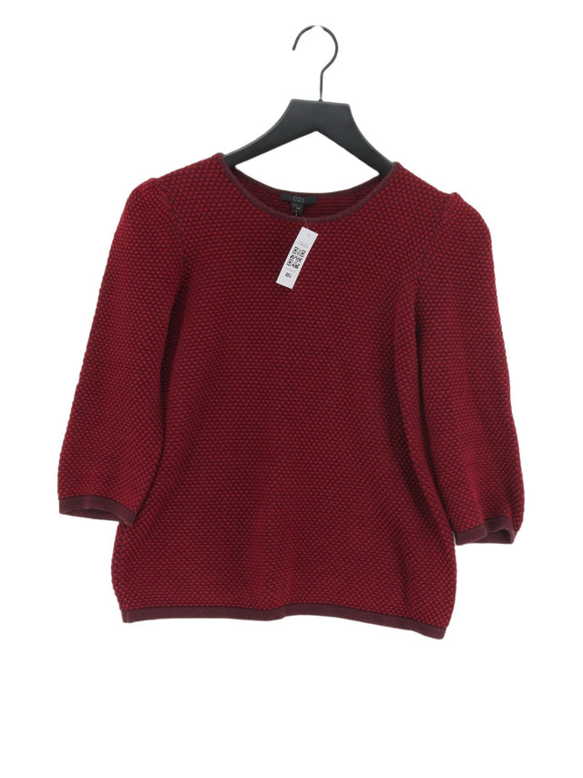 COS Women's Jumper S Red 100% Cotton
