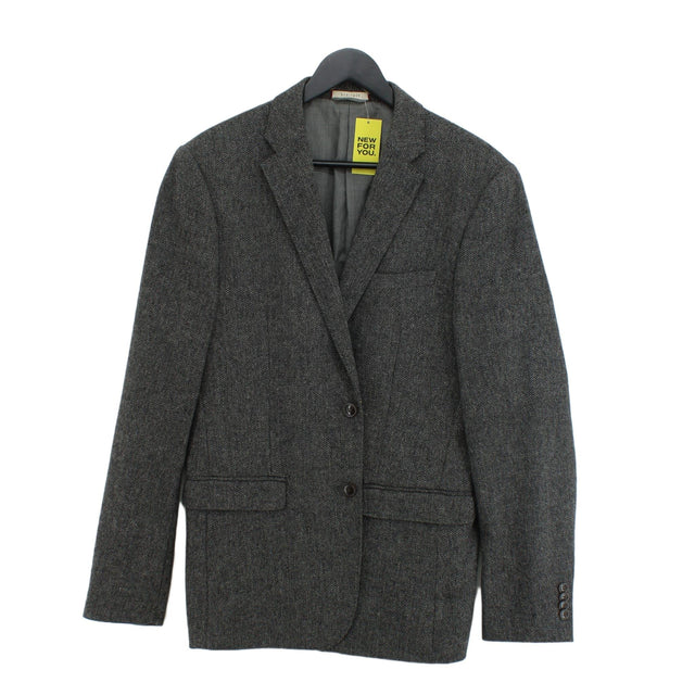 Selected Homme Men's Blazer Chest: 40 in Grey Polyester with Cotton, Other