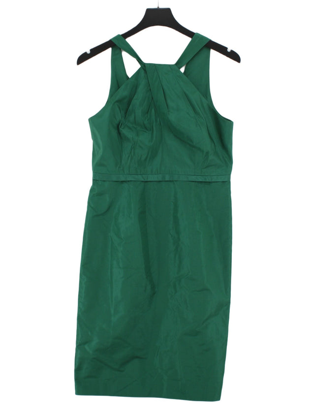 J. Crew Women's Midi Dress UK 14 Green Silk with Other