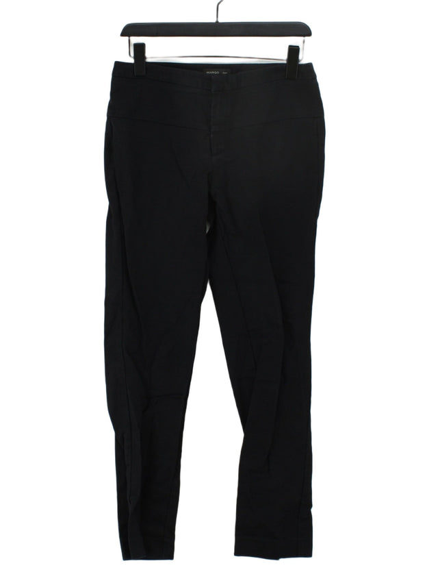 Mango Women's Trousers UK 10 Black Cotton with Elastane