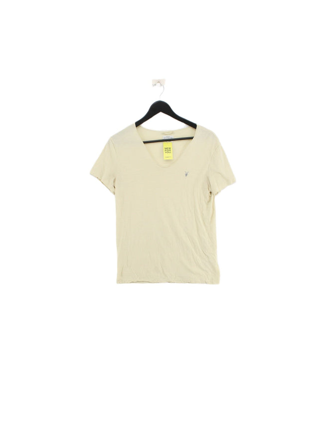 AllSaints Men's T-Shirt XS Yellow 100% Cotton