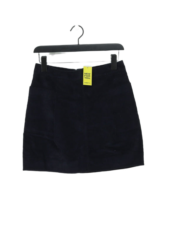 COS Women's Midi Skirt UK 8 Blue Cotton with Elastane