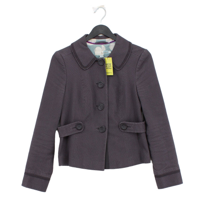 Boden Women's Jacket UK 8 Purple Cotton with Elastane, Polyester
