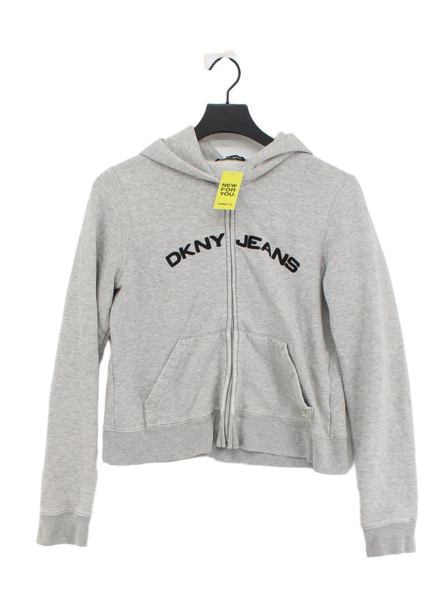 DKNY Men's Hoodie L Grey Cotton with Polyester
