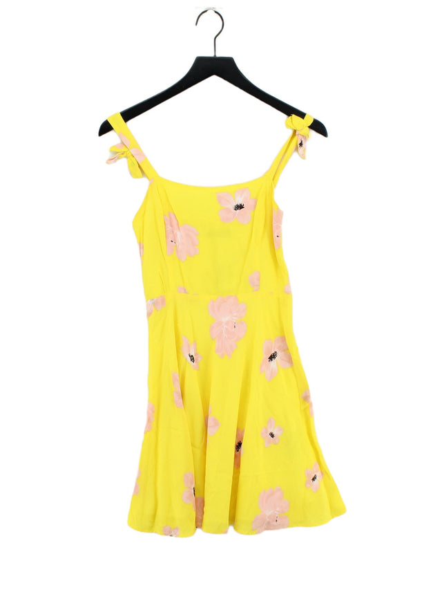 Zara Women's Mini Dress S Yellow 100% Viscose
