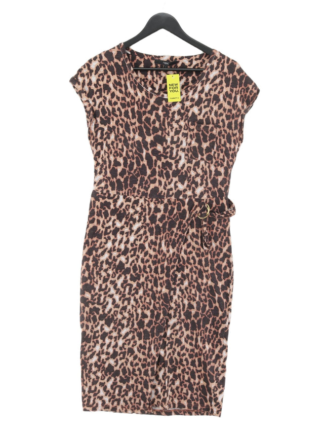 Next Women's Midi Dress UK 8 Brown Cotton with Elastane