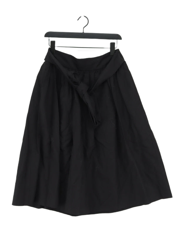 Kate Spade Women's Midi Skirt UK 8 Black Cotton with Linen
