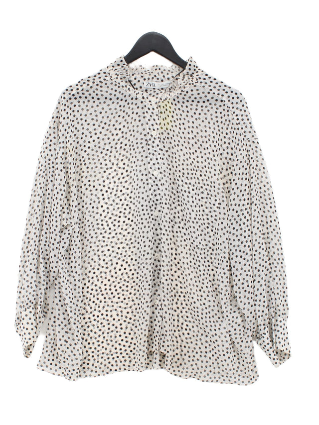 Zara Women's Blouse L White 100% Polyester