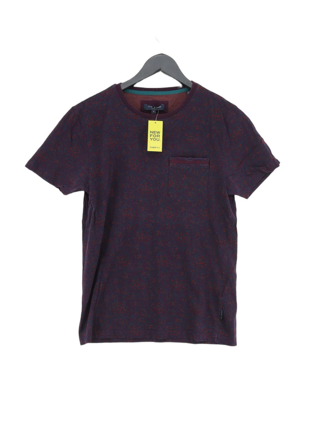 Ted Baker Men's T-Shirt S Purple 100% Cotton