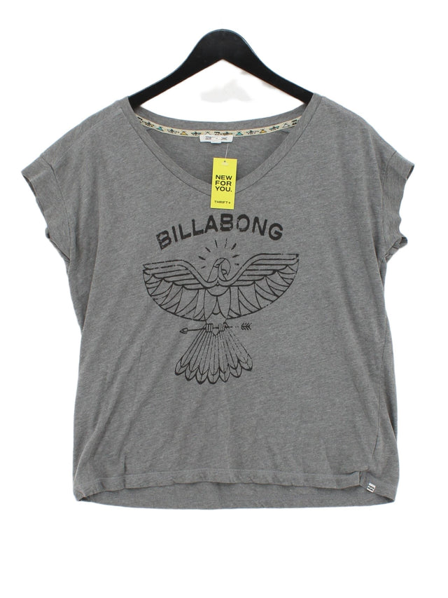 Billabong Women's T-Shirt M Grey Cotton with Polyester