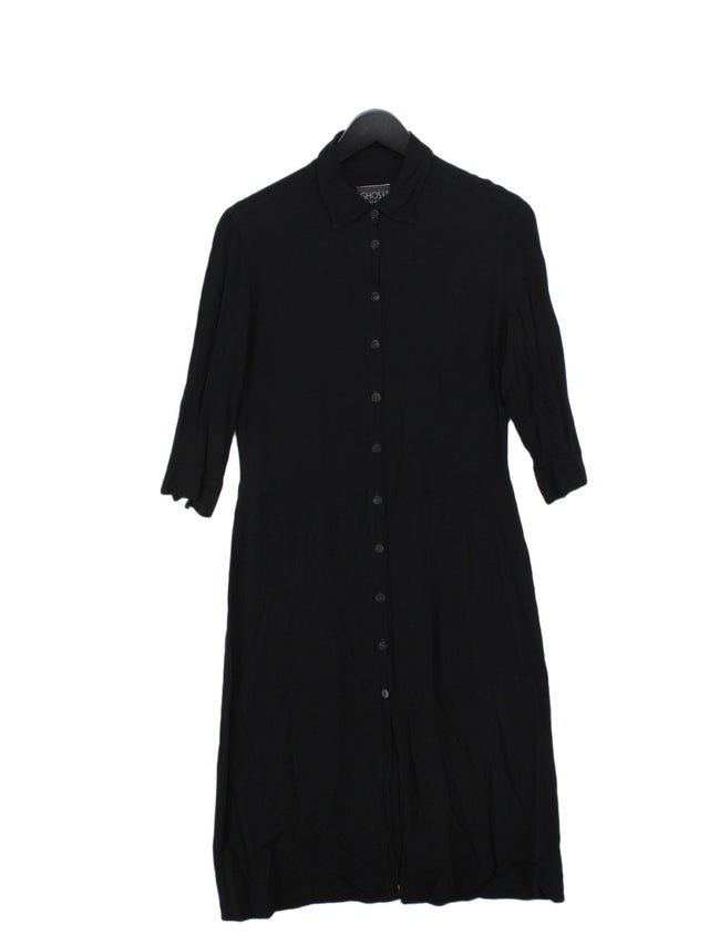 Ghost Women's Midi Dress XS Black Viscose with Rayon