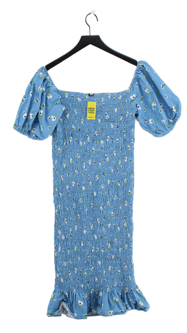 Never Fully Dressed Women's Midi Dress UK 18 Blue 100% Cotton