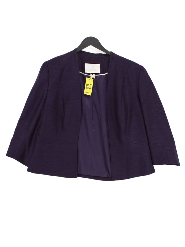 Jacques Vert Women's Blazer UK 16 Purple 100% Polyester