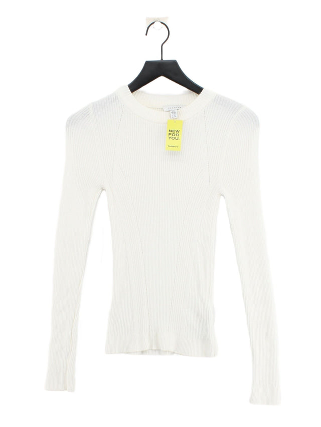 Topshop Women's Jumper S White Viscose with Acrylic