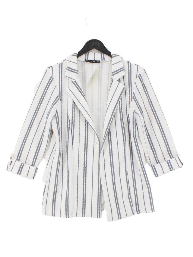 Quiz Women's Coat UK 12 White Polyester with Elastane