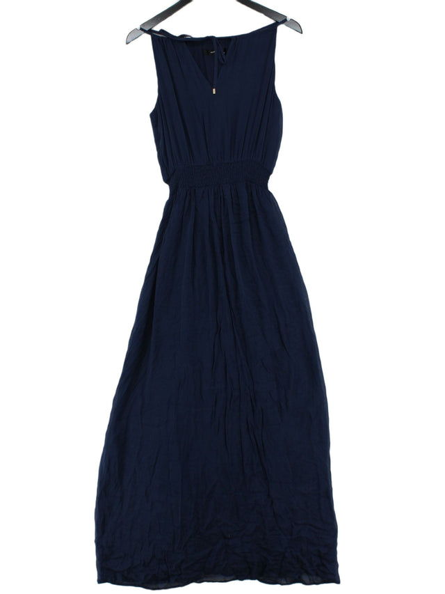 Hallhuber Women's Maxi Dress UK 6 Blue Suede with Viscose