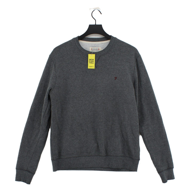 Farah Men's Jumper L Grey Cotton with Polyester